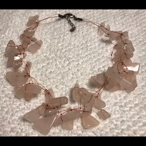 Handcrafted Rose Quartz Dangle Necklace